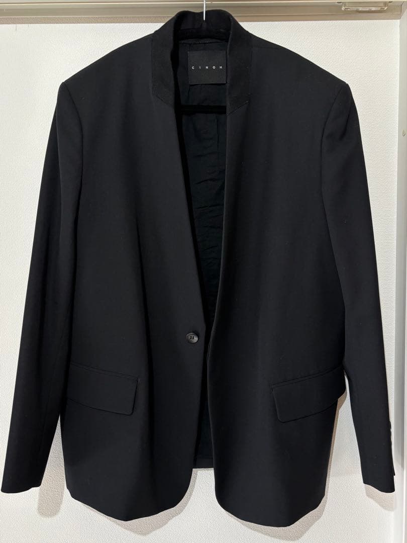 【美品】CINOH ブラック ノーカラージャケット