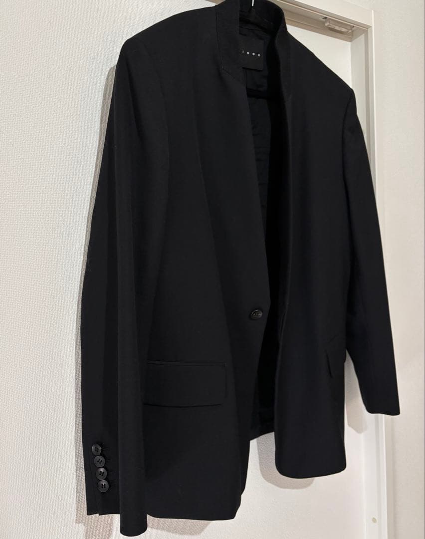 【美品】CINOH ブラック ノーカラージャケット