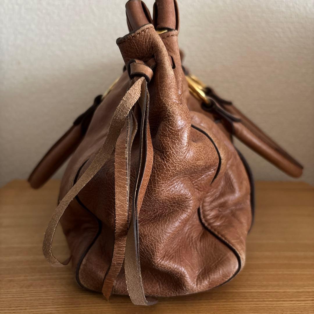 miumiu VITELLO LUX 2way ショルダーバッグ　ブラウン