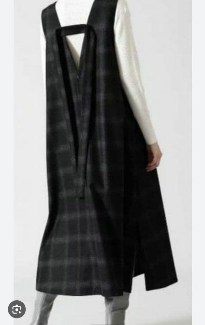 マ*君様 アドーア チェック ワンピース ジャンパースカート 38