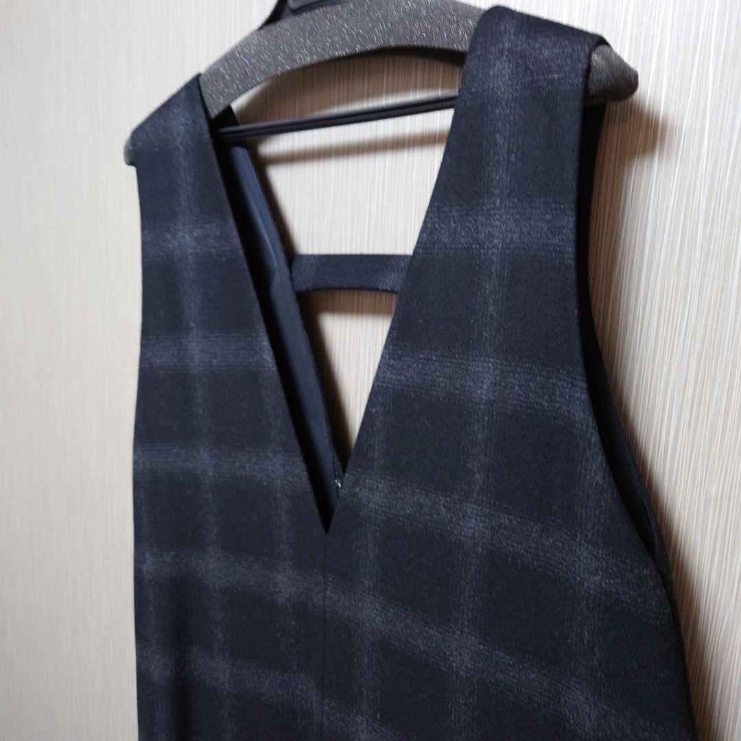 マ*君様 アドーア チェック ワンピース ジャンパースカート 38