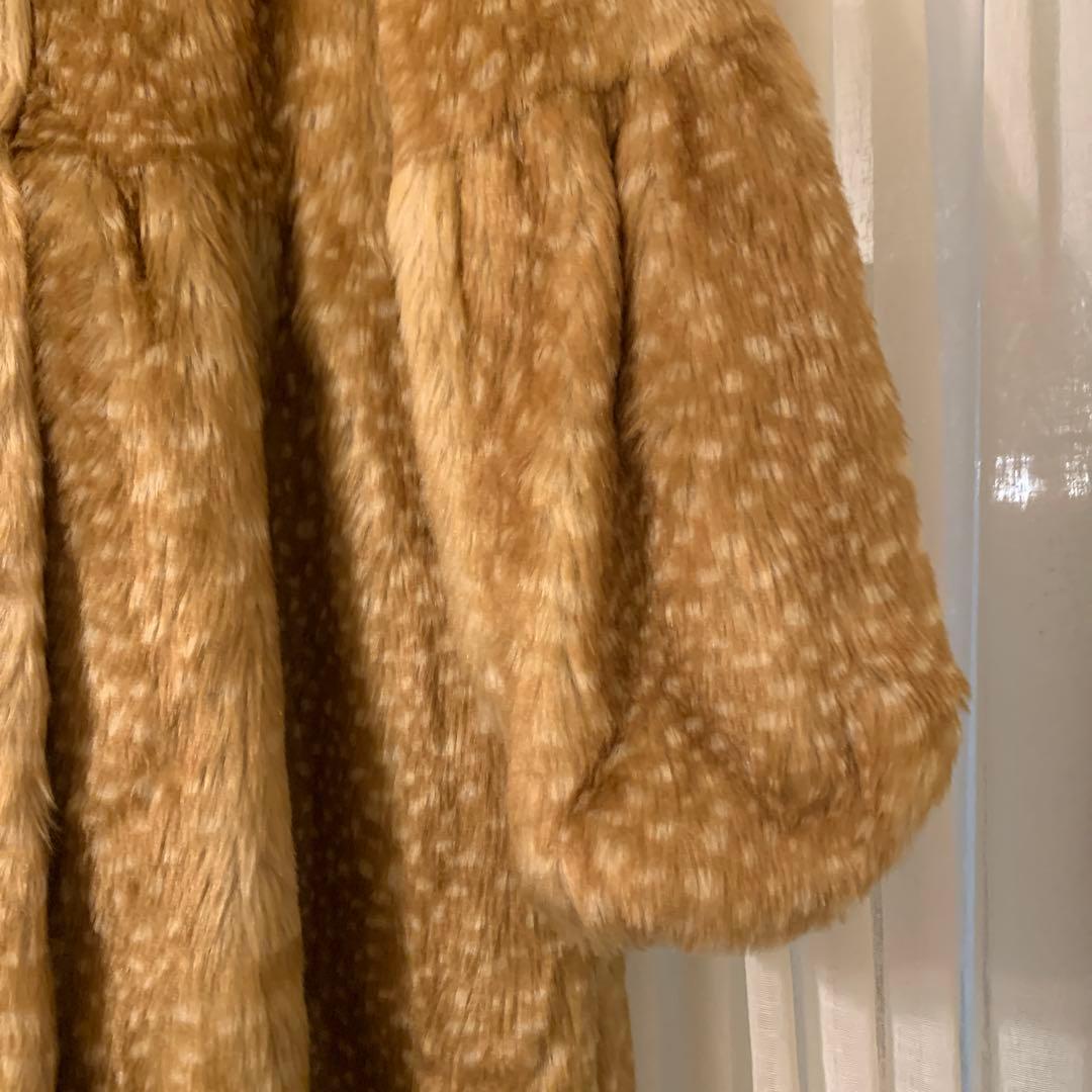 バンビ柄エコファーファーロングコート bibiy