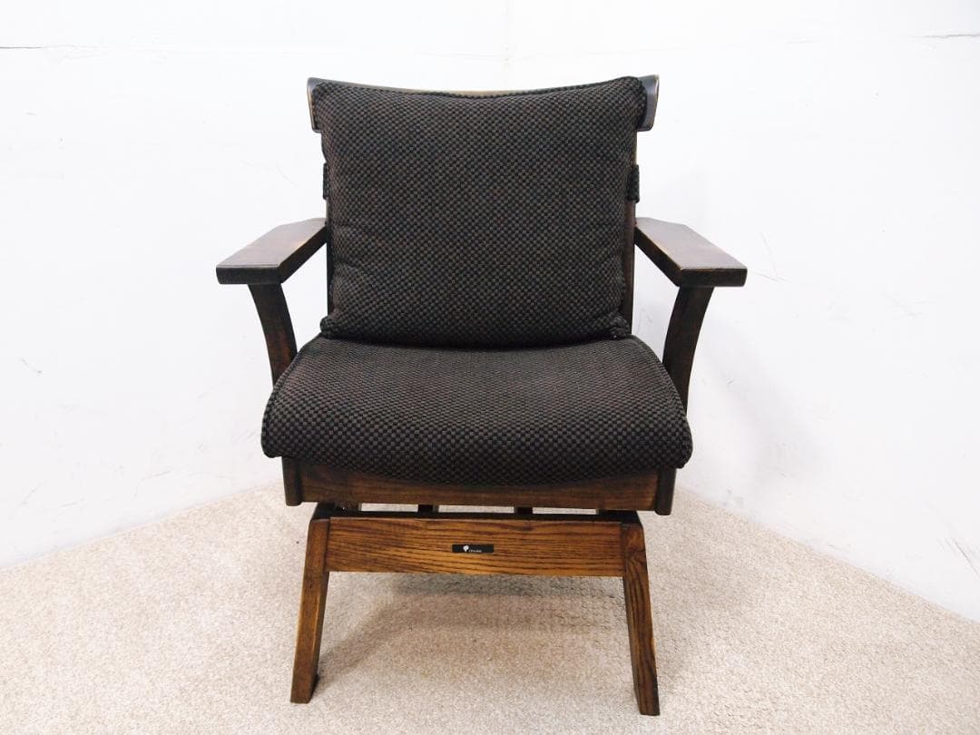 良品！大塚家具 ダイニングチェア 回転椅子 アームチェア 鳴門C-490KA