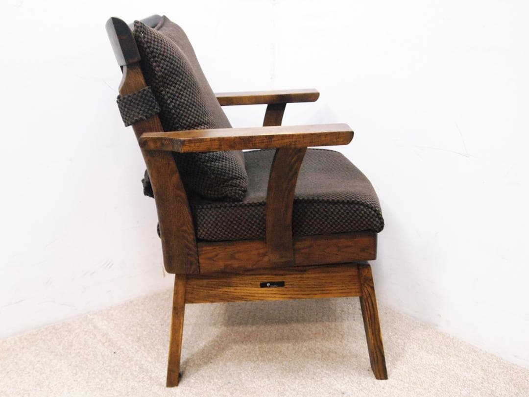 良品！大塚家具 ダイニングチェア 回転椅子 アームチェア 鳴門C-490KA