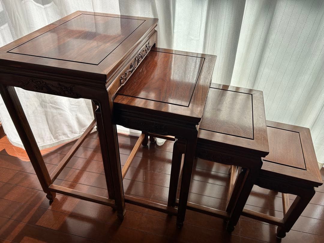 木製ネストテーブル 4点セット