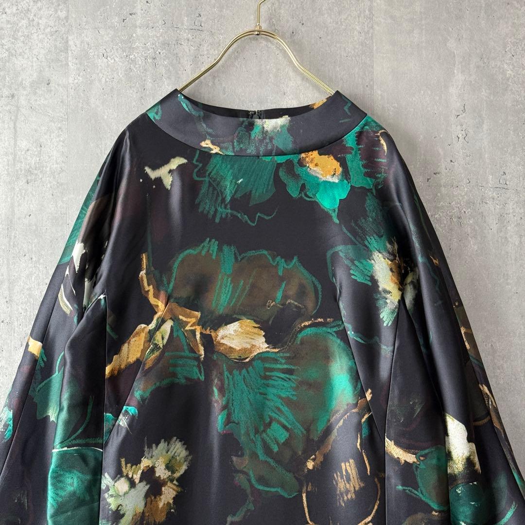 ヨシエイナバ yoshie inaba 総柄サテンワンピース 希少 サンプル品