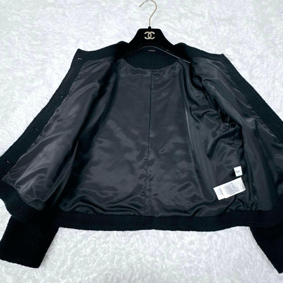 【美品】ミラオーウェン ツイードジャケット オーバーシルエットブラック 金ボタン