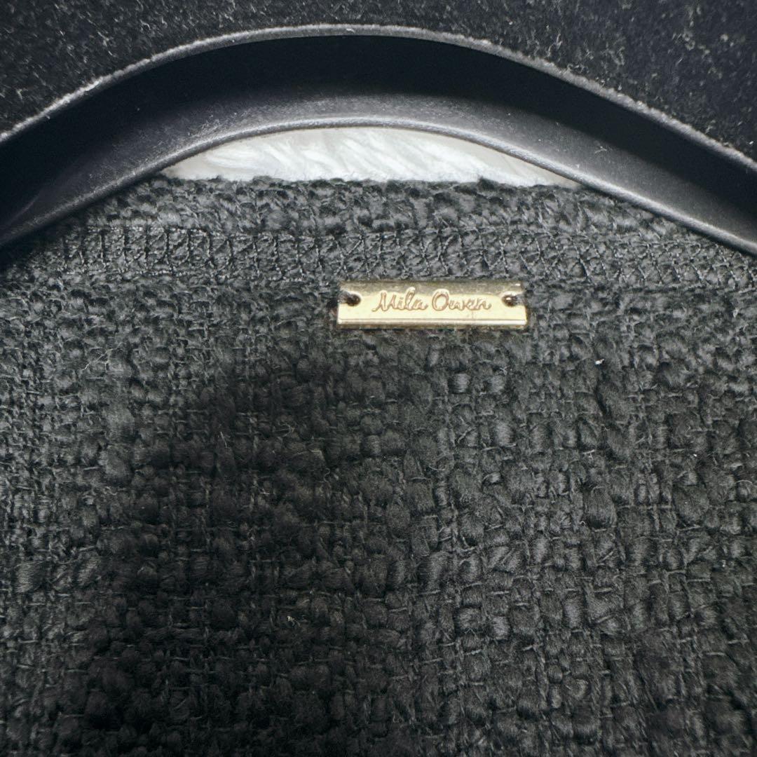【美品】ミラオーウェン ツイードジャケット オーバーシルエットブラック 金ボタン
