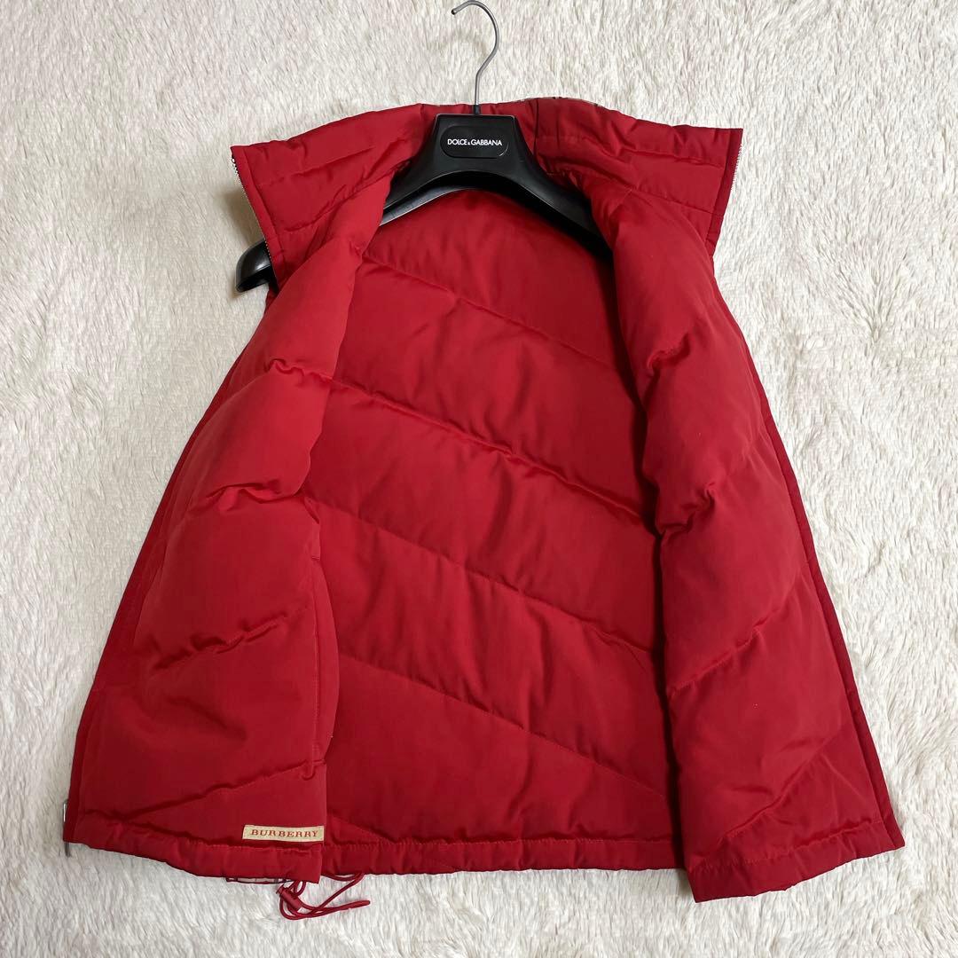 美品 BURBERRノバチェック リバーシブル ダウンベスト バーバリー ロゴ