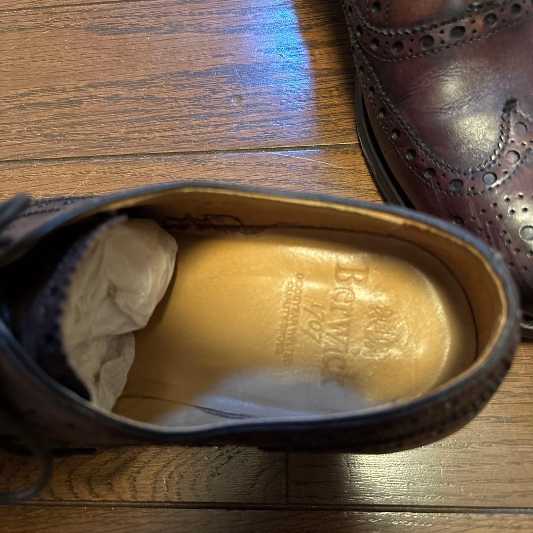 Berwickバーウィック1707 ブラウン ウィングチップ シューズ