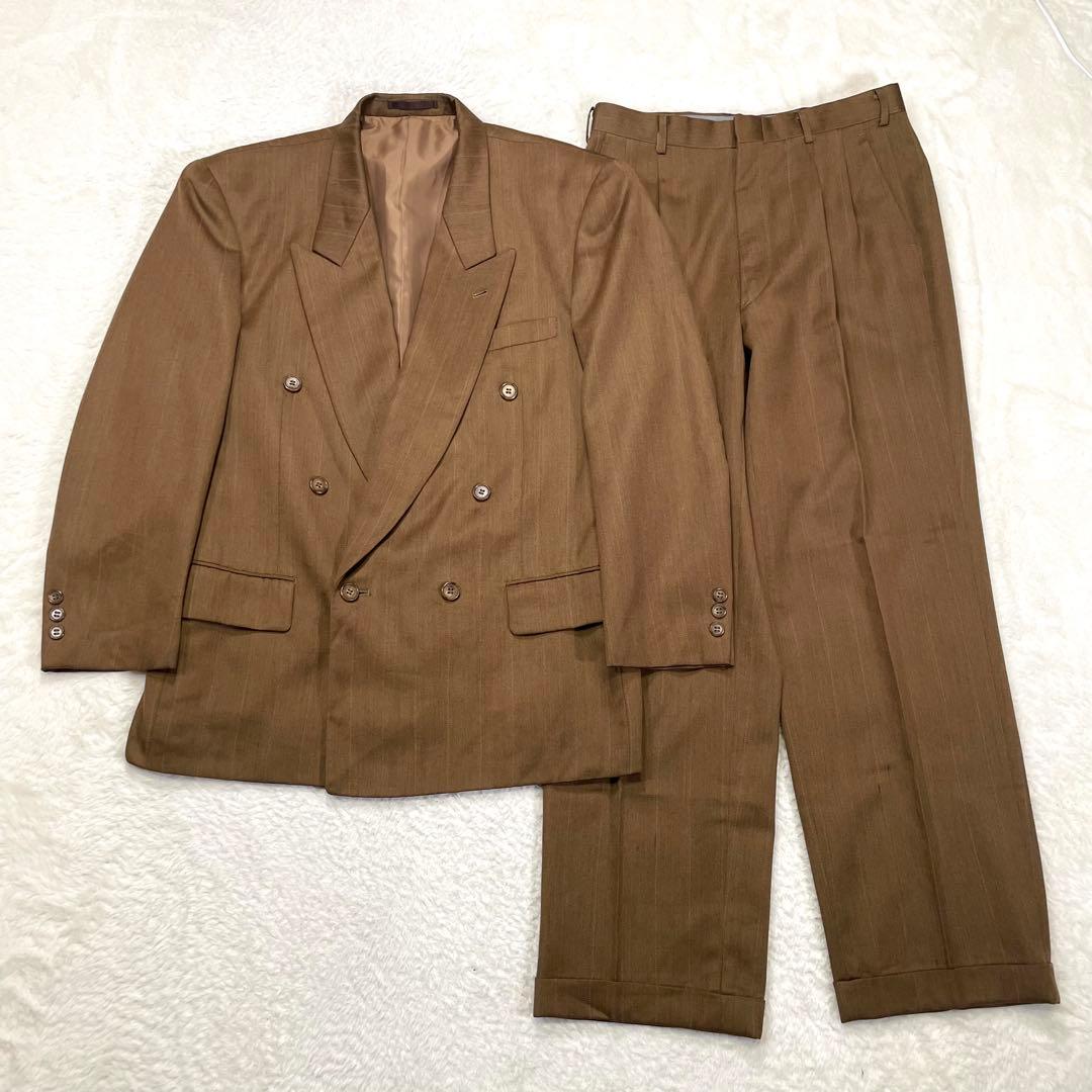 【vintage】セットアップ ダブルスーツ ライトブラウン