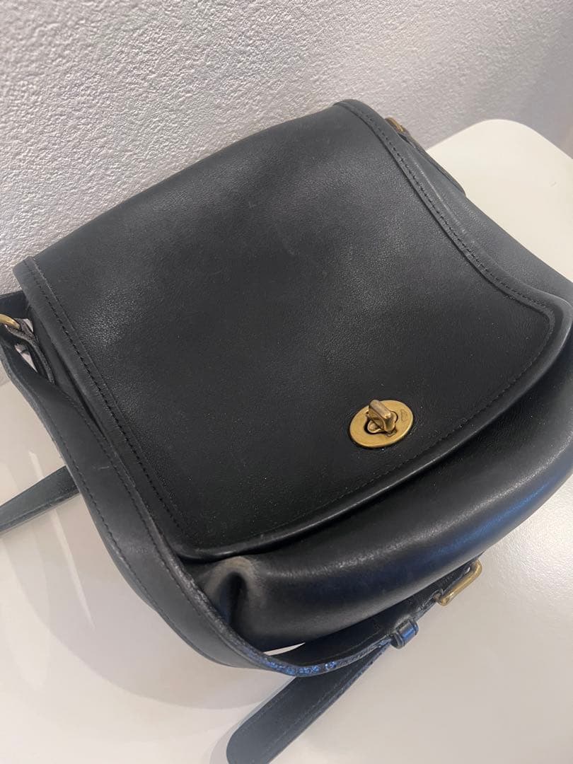 オールドコーチ　レザーショルダーバッグ OLD COACH 黒　ヴィンテージ