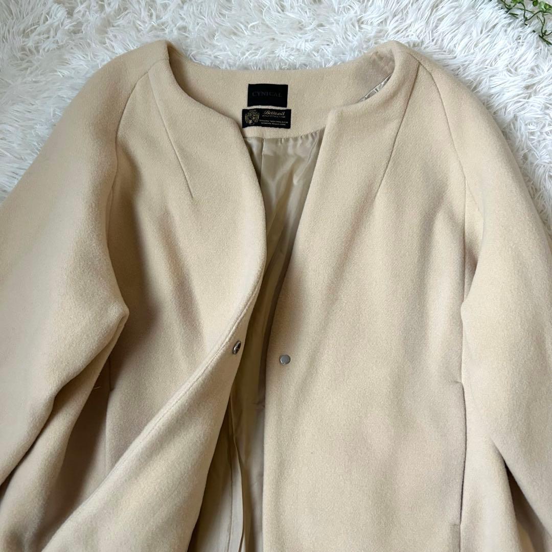 未使用　cynical ノーカラーコクーンロングコート　Bellandi
