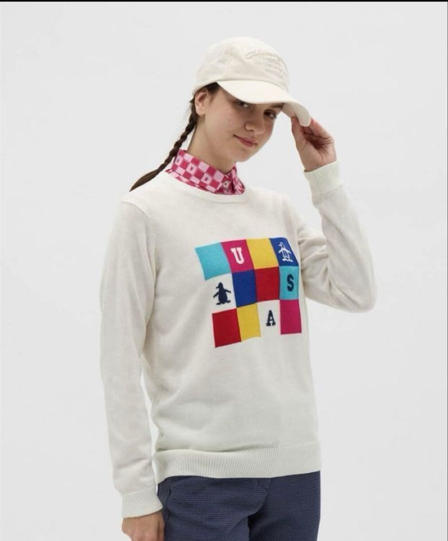 新品タグ付 マンシングウェア 薄手ニット ゴルフ LL