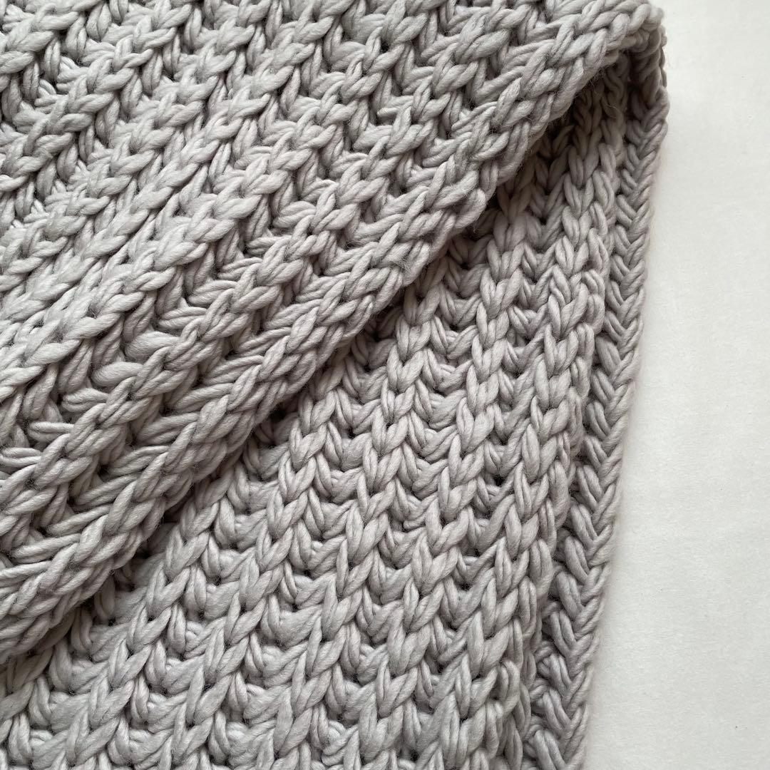 ASAUCE MELER チャンキーニットストール ライトグレー 新品