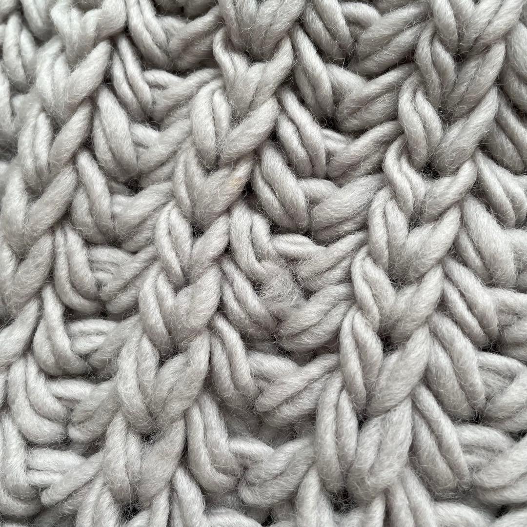 ASAUCE MELER チャンキーニットストール ライトグレー 新品