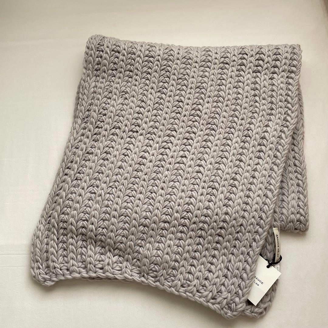 ASAUCE MELER チャンキーニットストール ライトグレー 新品