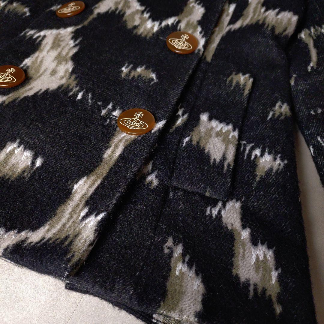 ヴィヴィアンウエストウッド ラブ襟 総柄 レオパード 豹柄 コートM