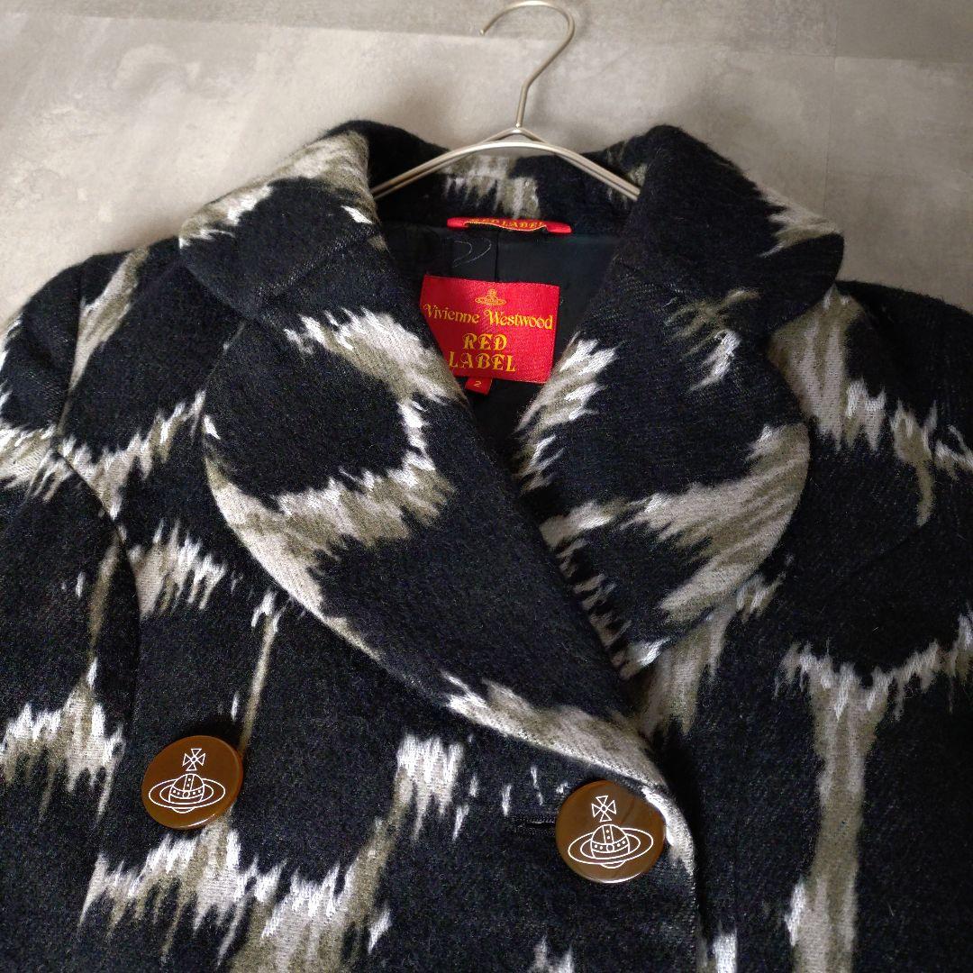 ヴィヴィアンウエストウッド ラブ襟 総柄 レオパード 豹柄 コートM