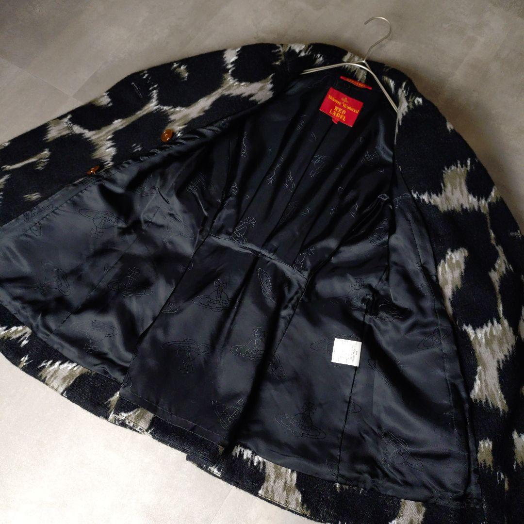 ヴィヴィアンウエストウッド ラブ襟 総柄 レオパード 豹柄 コートM