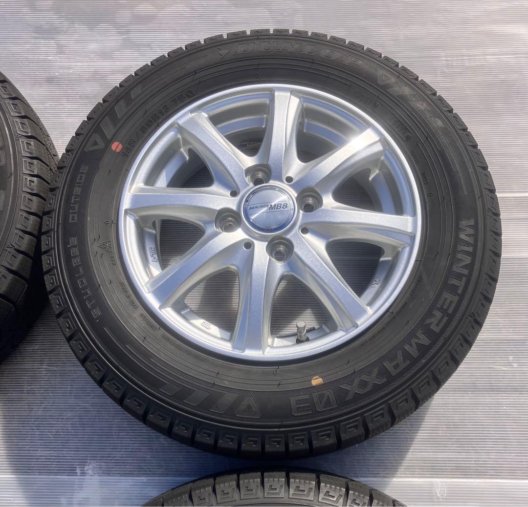 スタッドレスタイヤ　ホイール付4本【2021年】ダンロップ145/80R13