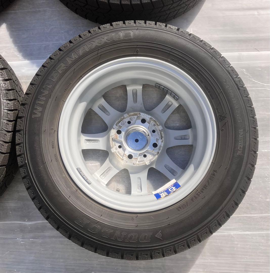 スタッドレスタイヤ　ホイール付4本【2021年】ダンロップ145/80R13