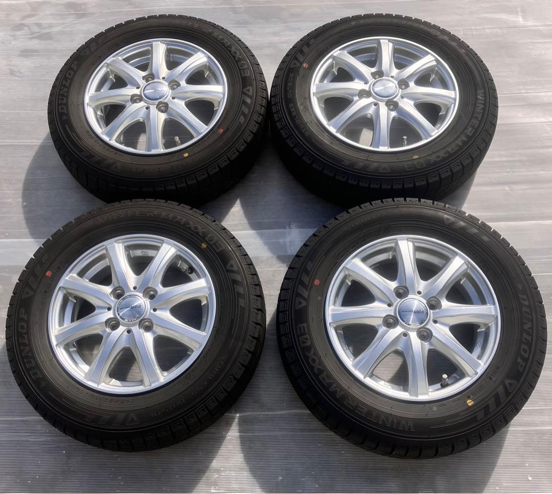 スタッドレスタイヤ　ホイール付4本【2021年】ダンロップ145/80R13