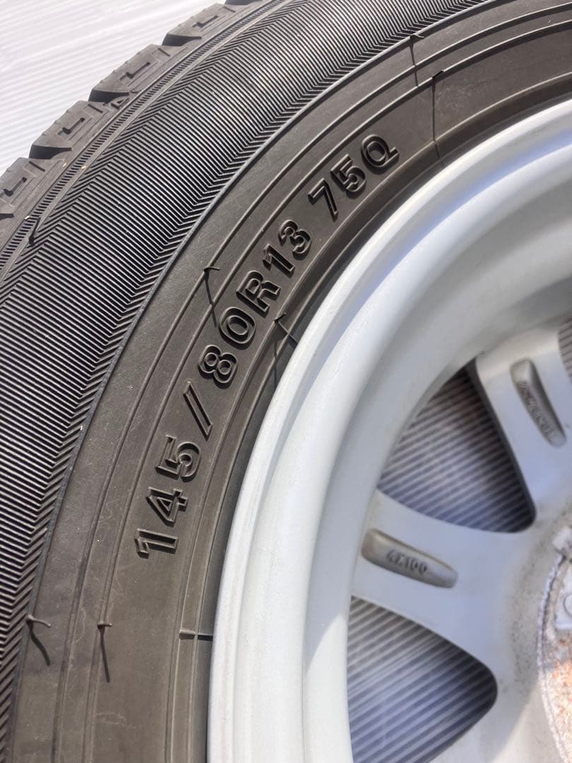 スタッドレスタイヤ　ホイール付4本【2021年】ダンロップ145/80R13