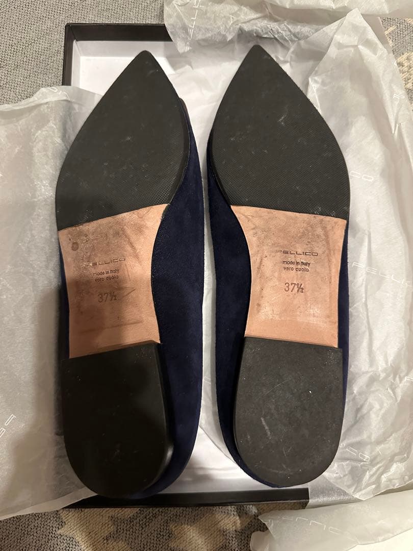 PELLICO ネイビー スエード フラットシューズ ANIMA 37.5