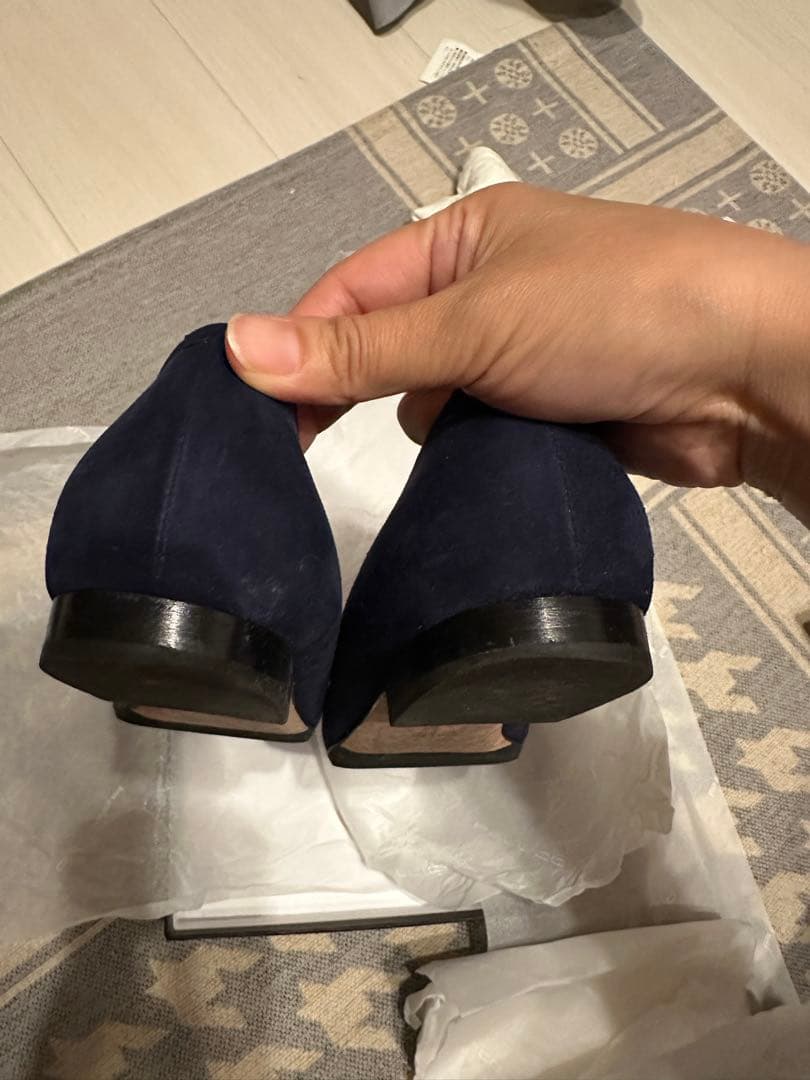 PELLICO ネイビー スエード フラットシューズ ANIMA 37.5