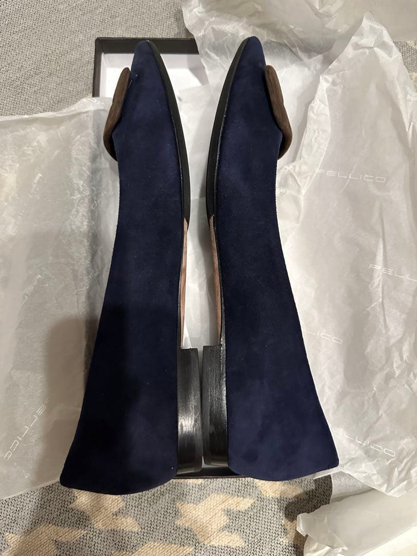 PELLICO ネイビー スエード フラットシューズ ANIMA 37.5