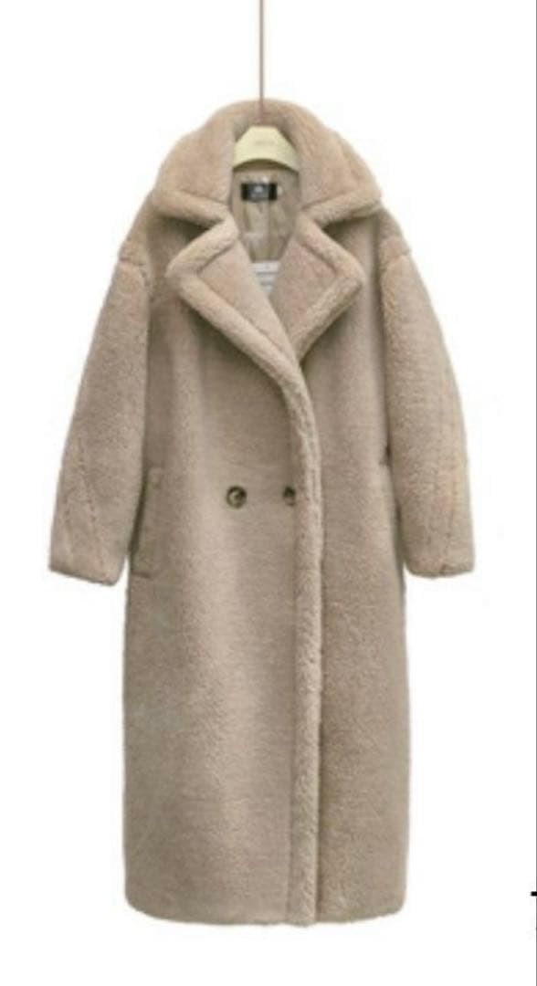 テディベアコート　グレー ボア ロング丈