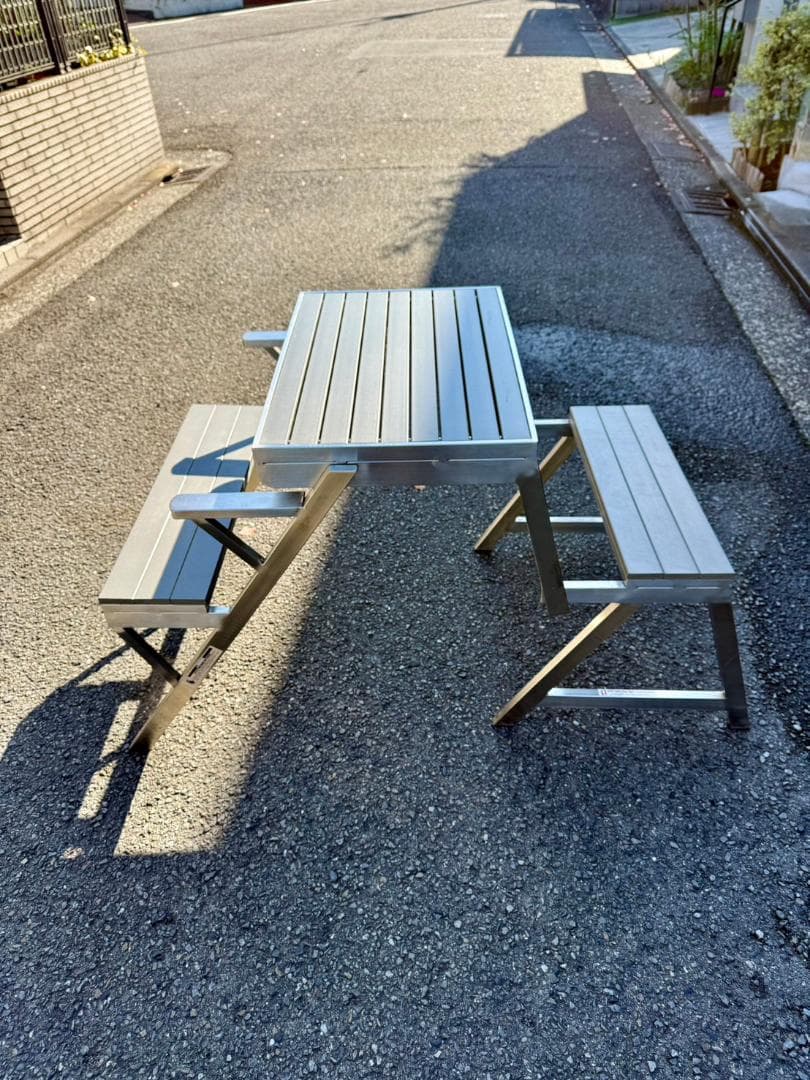 ダルトン ステンレステーブル&ベンチ 手渡し希望