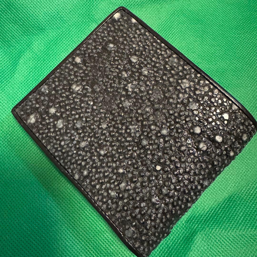 （希少）スタースティングレイ 折財　 二つ折り ガルーシャ 黒