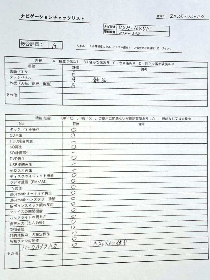タッチ新品 2018年地図★ホンダ純正 VXM-164VFi 地デジ★動作良好