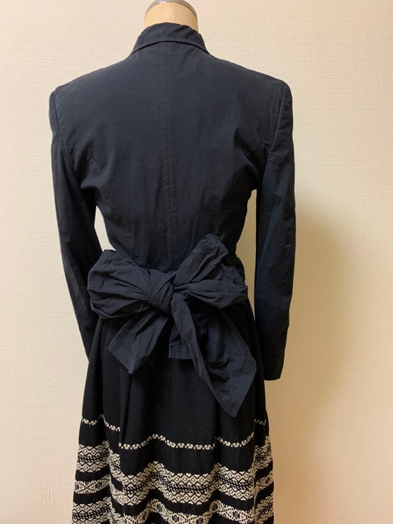 希少コムデギャルソンランウェイ後ろリボンデザインジャケット黒