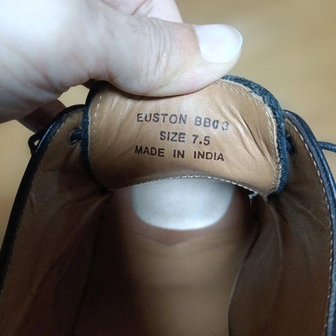 harrogate euston サイズ7.5 黒 レザー プレーントゥ