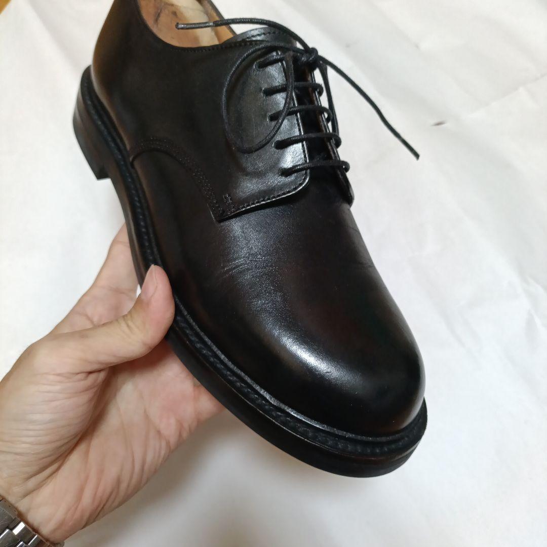 harrogate euston サイズ7.5 黒 レザー プレーントゥ