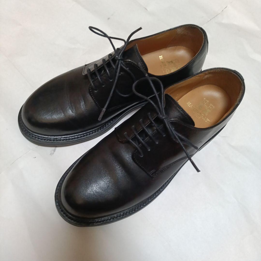 harrogate euston サイズ7.5 黒 レザー プレーントゥ