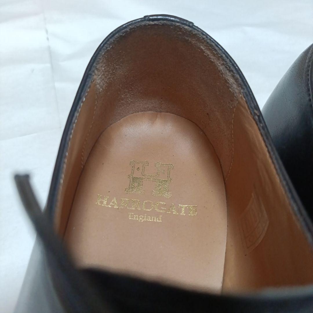 harrogate euston サイズ7.5 黒 レザー プレーントゥ
