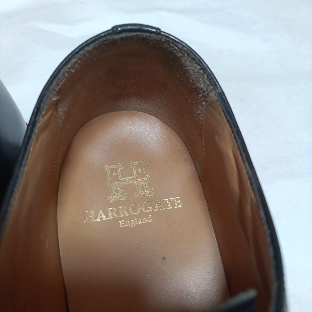 harrogate euston サイズ7.5 黒 レザー プレーントゥ