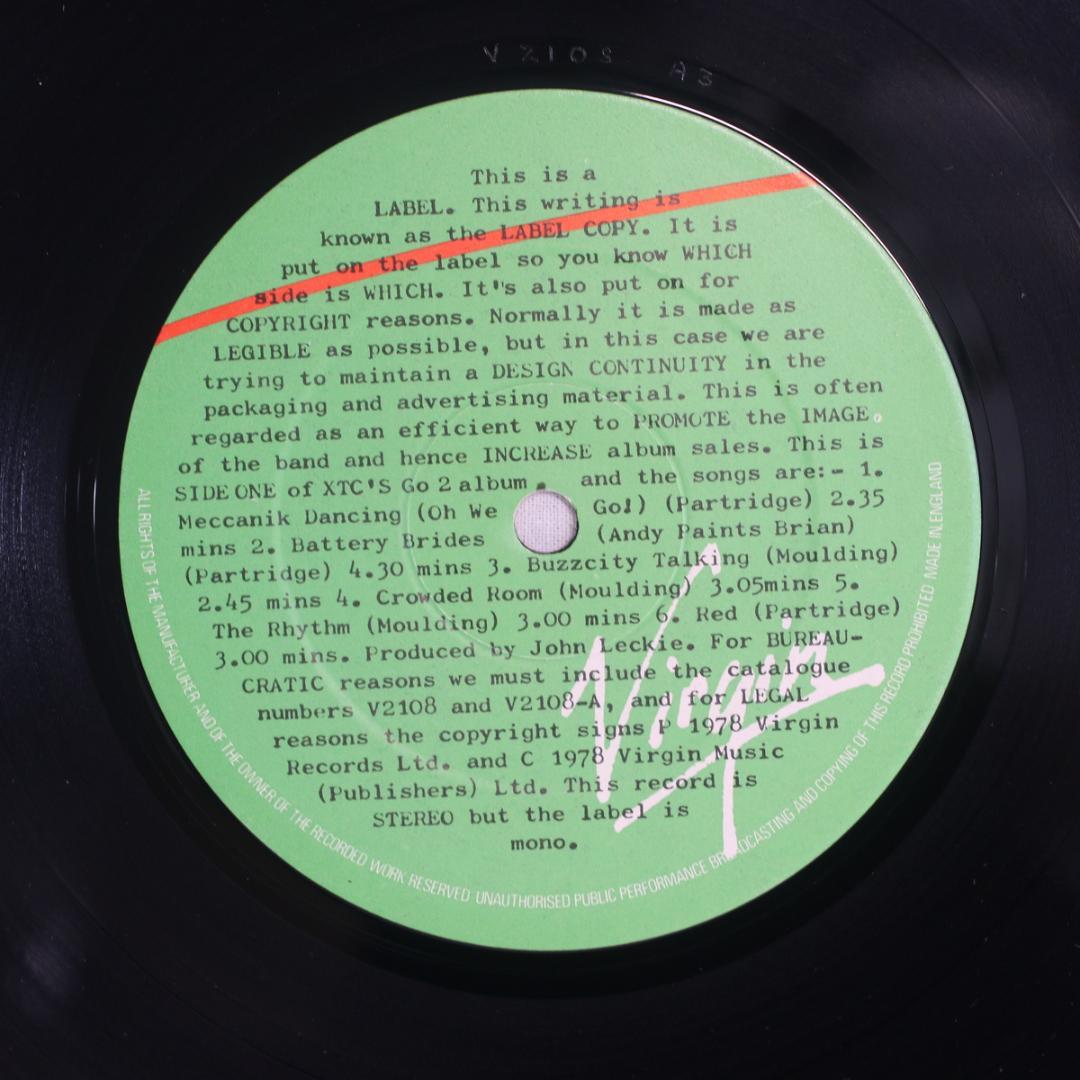 英LP XTC Go 2 UKオリジナル盤 Early Pressing
