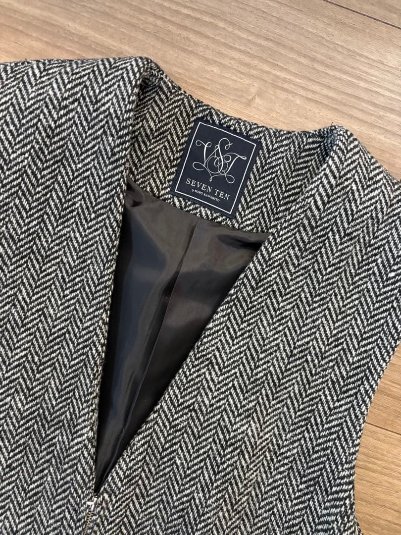 SEVEN TEN ヘリンボーン ノースリーブベスト