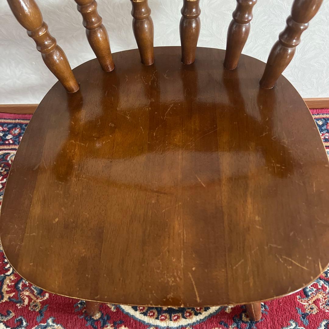 ウィンザーチェア 木製 回転チェア レトロ 回転式 ダイニングチェア ①