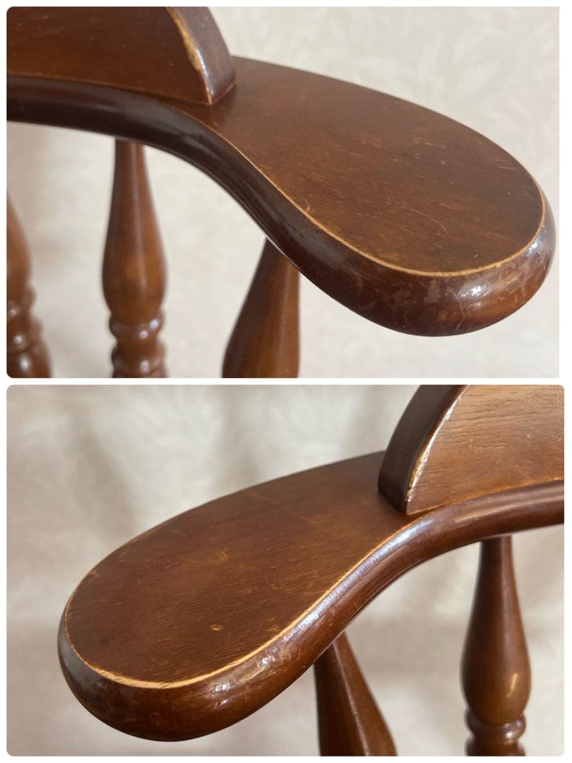 ウィンザーチェア 木製 回転チェア レトロ 回転式 ダイニングチェア ①