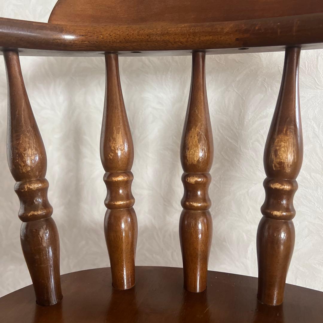 ウィンザーチェア 木製 回転チェア レトロ 回転式 ダイニングチェア ①