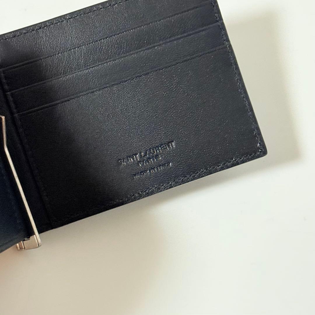 ⭐️未使用品⭐️ サンローラン　マネークリップ　クロコ型押し　シルバー金具
