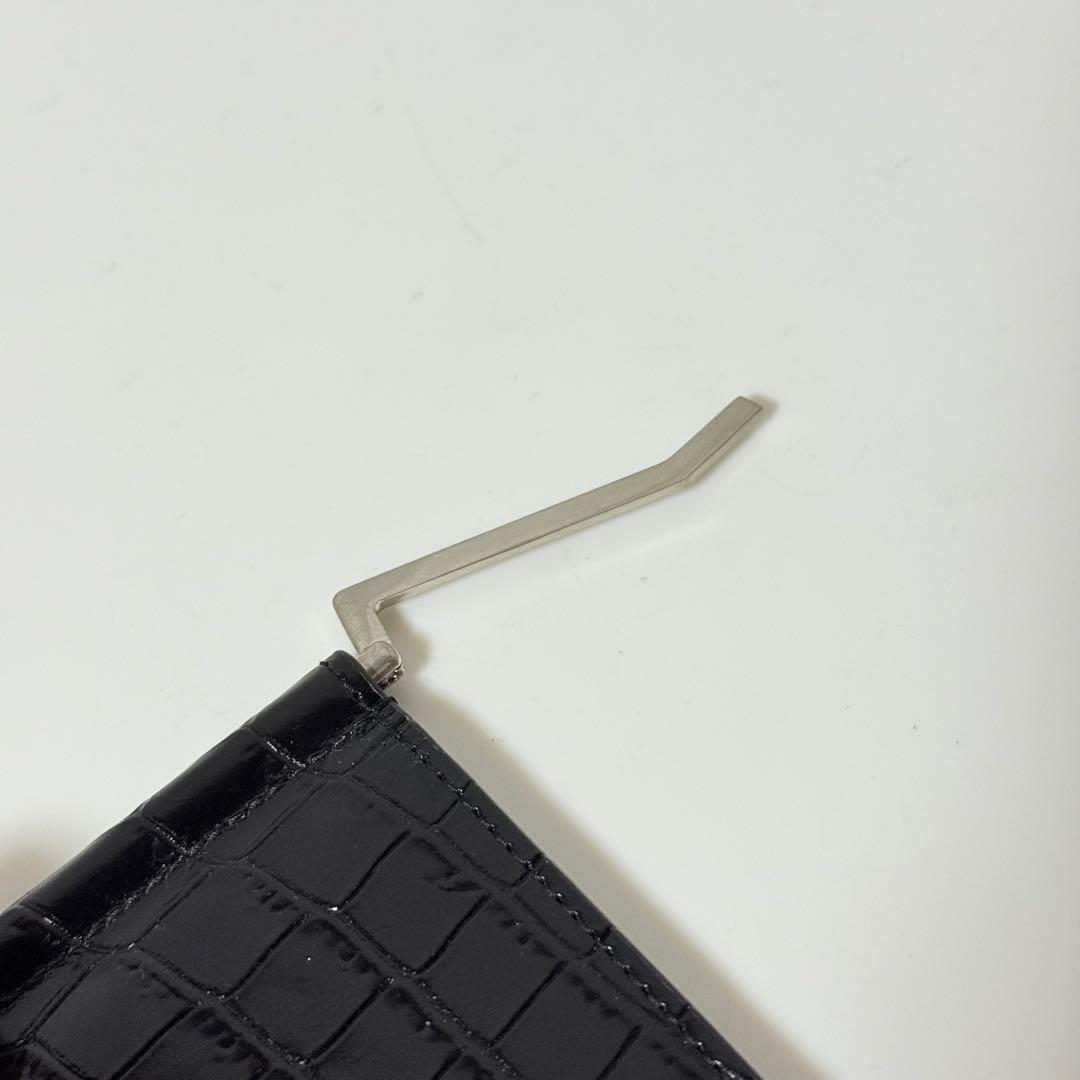 ⭐️未使用品⭐️ サンローラン　マネークリップ　クロコ型押し　シルバー金具