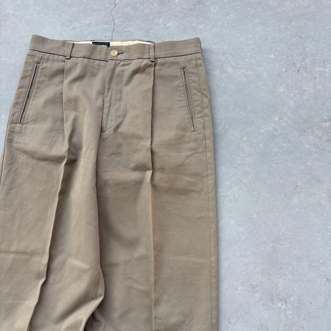 90s GIORGIO ARMANI スラックス　チノパン　ワイド　イタリア製