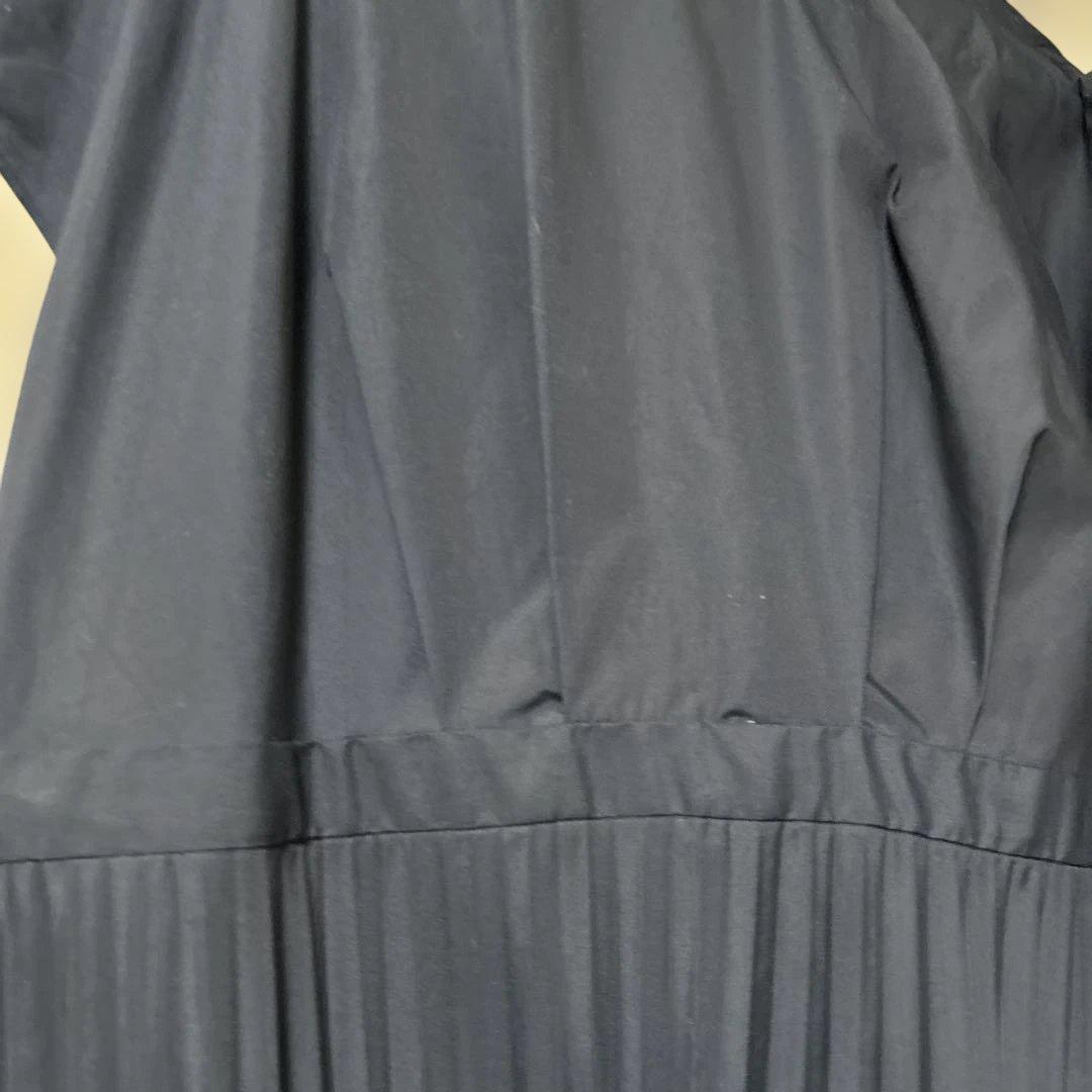 ミズイロインド⭐︎ネイビー 半袖 プリーツ ワンピース